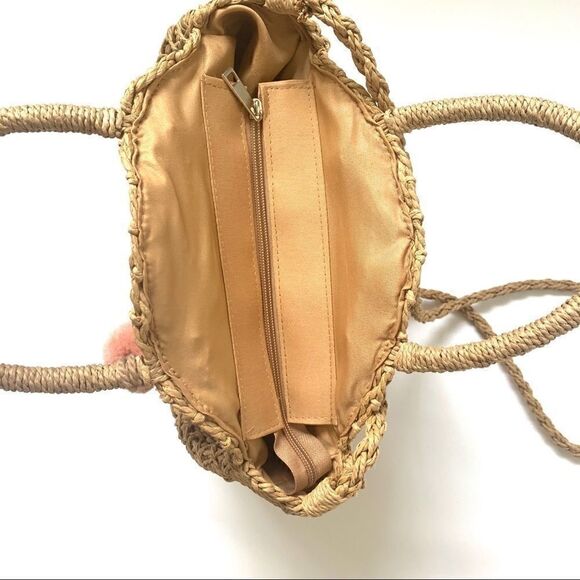 Boho Chic Woven Straw Circular Bag Crossbody - Picture 12 of 15